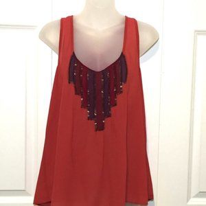 Staring at Stars Beaded Trapeze Tank Urban Outfitters Burnt Orange Medium